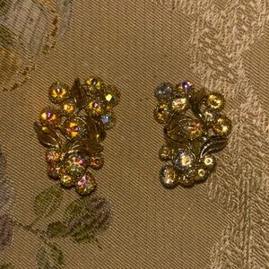 Vintage Clip on Gemstone earrings